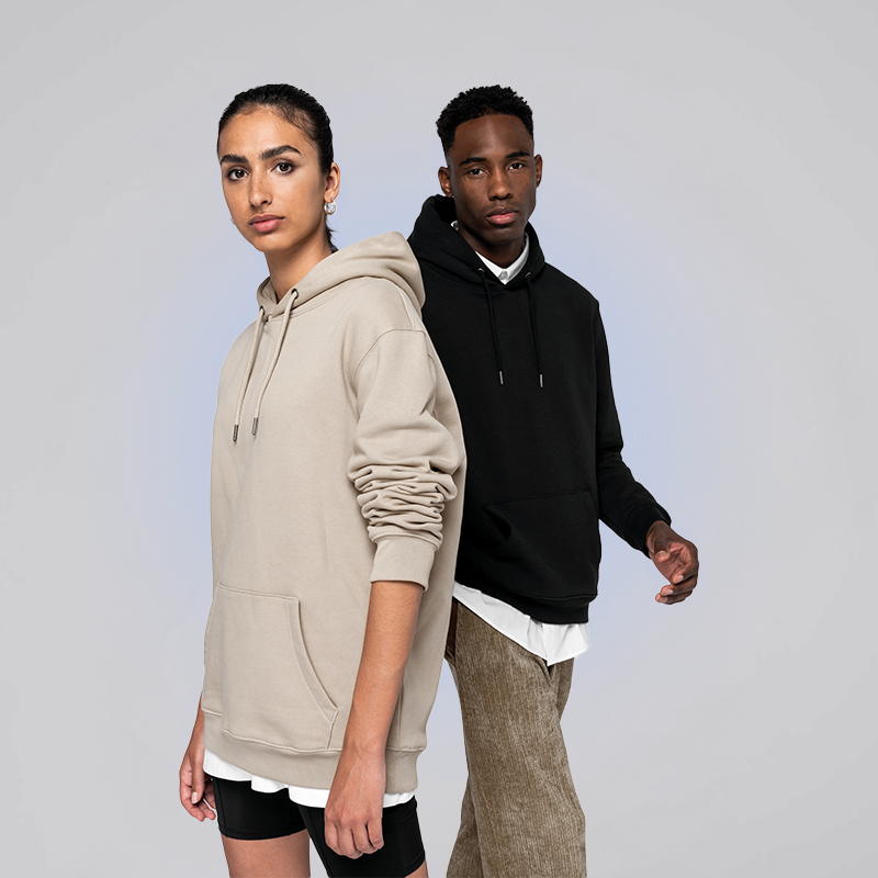 Sudadera ecorresponsable con capucha unisex frontal dos