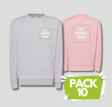 pack 10 sudaderas cuello